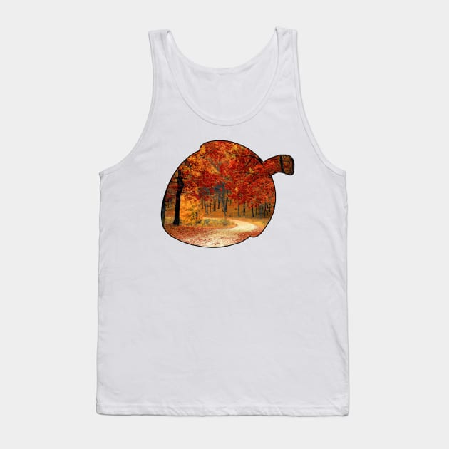 Acorn Outline (Autumn) Tank Top by gorff